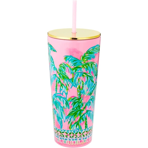 Lilly Pulitzer Tumbler with Straw Featured in Suite Views 24oz - NEW! - Picture 4 of 8